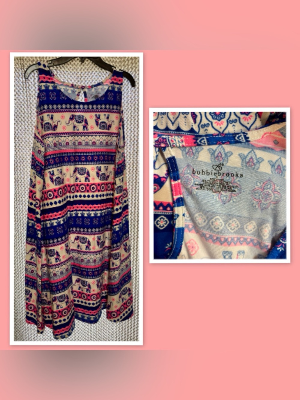 Bobbie Brooks Women’s Elephant Print Tunic Top ~ Size XL